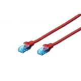 DIGITUS Premium CAT 5e UTP patch cable, Length 0.25m, Color red