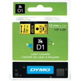 Dymo D1-TAPE 12MM X 7M/BLACK ON YELLOW S0720580