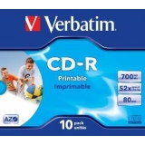 Verbatim CD-R [ 10p [ 10pcs, 700MB, 52x, jewel case, printabil ]
