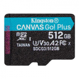 Card memorie Kingston 512GB MSDXC CANVAS GO PLUS 170R/A2 U3 V30 SINGLE PACK W/O ADPTR SDCG3/512GBSP