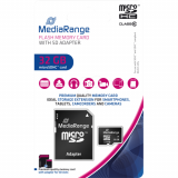 Card memorie MediaRange Micro SDHC 32GB Class 10 with SD adapter MR959 (timbru verde 0.03 lei) 