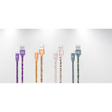 Cablu Tellur Graffiti USB la Tip C, 1m, pink TLL155661