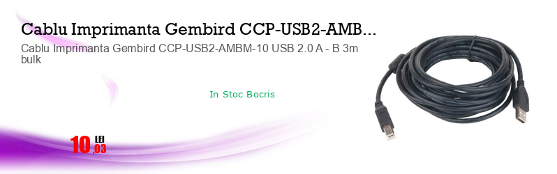 Cablu Imprimanta Gembird CCP-USB2-AMBM-10 USB 2.0 A - B 3m bulk