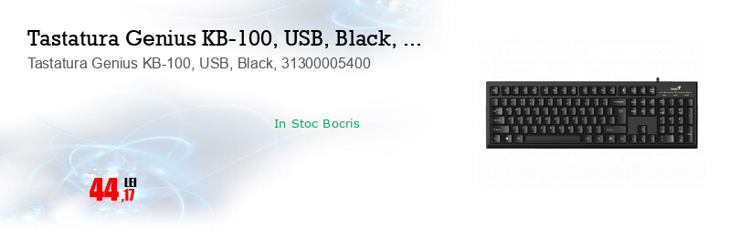 Tastatura Genius KB-100, USB, Black, 31300005400