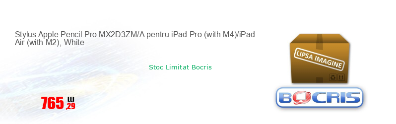 Stylus Apple Pencil Pro MX2D3ZM/A pentru iPad Pro (with M4)/iPad Air (with M2), White