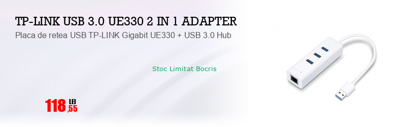 Placa de retea USB TP-LINK Gigabit UE330 + USB 3.0 Hub