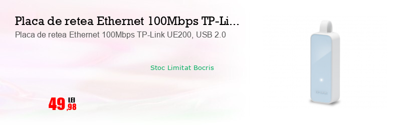 Placa de retea Ethernet 100Mbps TP-Link UE200, USB 2.0