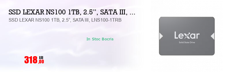 SSD LEXAR NS100 1TB, 2.5”, SATA III, LNS100-1TRB