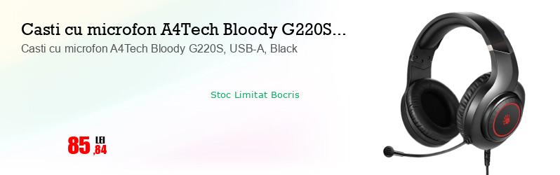 Casti cu microfon A4Tech Bloody G220S, USB-A, Black