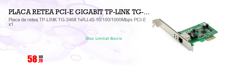 Placa de retea TP-LINK TG-3468 1xRJ-45 10/100/1000Mbps PCI-E x1